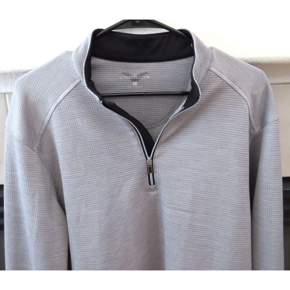 Cyprus Club Men's 1/4 Zip Long Sleeve Golf Shirt Gray Large - Picture 2 of 6